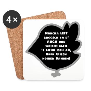 SWABIAN SAYING - Coasters (set of 4) - white - Front