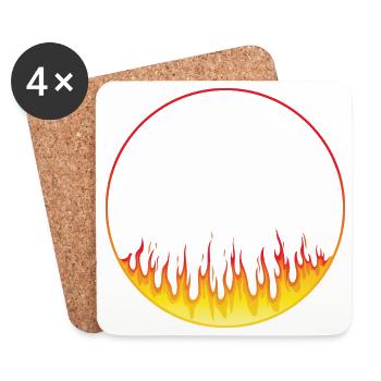 Cercle sur le feu - Dessous de verre (lot de 4) - blanc - Devant