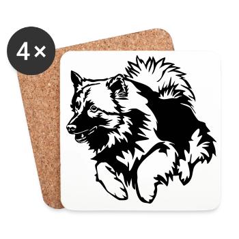 Wolfsspitz - Coasters (set of 4) - white - Front