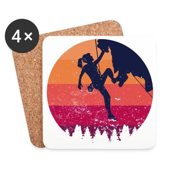 Klettern bergsteigen Kletterin frau geschenk - Untersetzer (4er-Set) - Weiß - Vorne