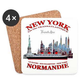 PAQUEBOT NORMANDIE NEW YORK Louis RUNEMBERG ©Adagp - Dessous de verre (lot de 4) - blanc - Devant