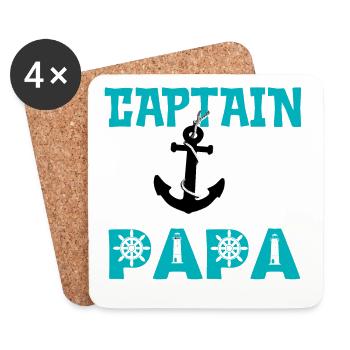 captain papa - Dessous de verre (lot de 4) - blanc - Devant