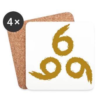666 Or - Dessous de verre (lot de 4) - blanc - Devant