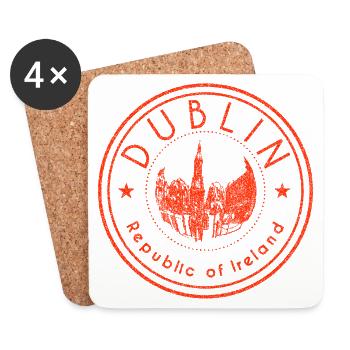 Dublin Skyline Stempel - Untersetzer (4er-Set) - Weiß - Vorne