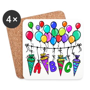 School School Day School Start School Start Learning - Coasters (set of 4) - white - Front