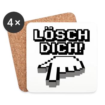 Lösch dich - Untersetzer (4er-Set) - Weiß - Vorne