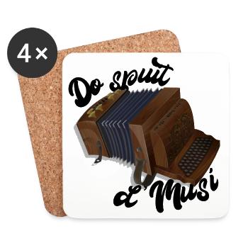 Harmonika - Do spuit d'Musi | ZiachON! - Untersetzer (4er-Set) - Weiß - Vorne