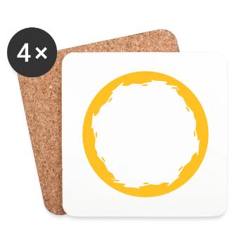 Kreis Rund Gelb - Untersetzer (4er-Set) - Weiß - Vorne