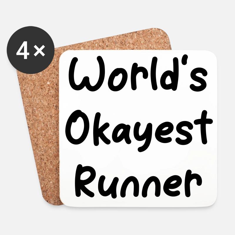 World's okayest Runner - Untersetzer (4er-Set) - Weiß