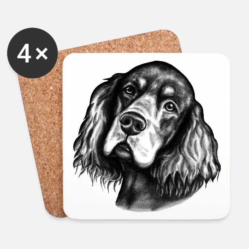 Hundeblick - Untersetzer (4er-Set) - Weiß