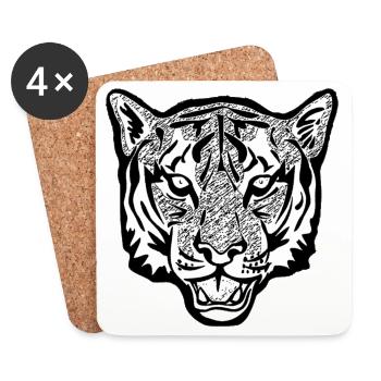 Tiger - Coasters (set of 4) - white - Front