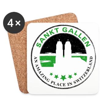 Saint-Gall, un endroit incroyable en Suisse - Dessous de verre (lot de 4) - blanc - Devant