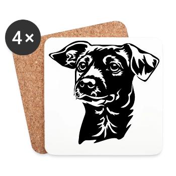 Jack Russell Terrier Kopf - Untersetzer (4er-Set) - Weiß - Vorne