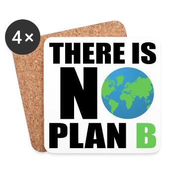 there is no plan b - planet erde environmentally friendly - Coasters (set of 4) - white - Front
