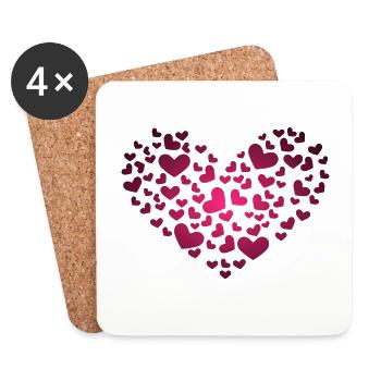Heart of Hearts - Coasters (set of 4) - white - Front