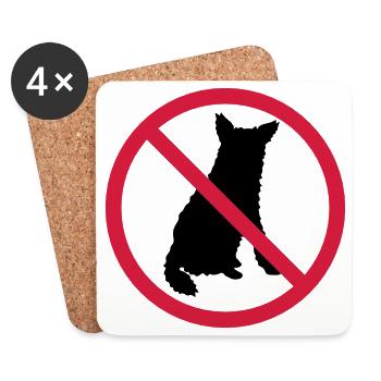 Dogs Forbidden Shield - Coasters (set of 4) - white - Front