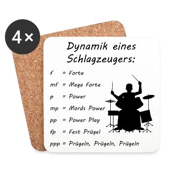 Dynamik eines Schlagzeuger Drum Schlagzeug Musik - Untersetzer (4er-Set) - Weiß - Vorne