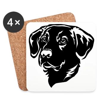 Labrador Head - Coasters (set of 4) - white - Front