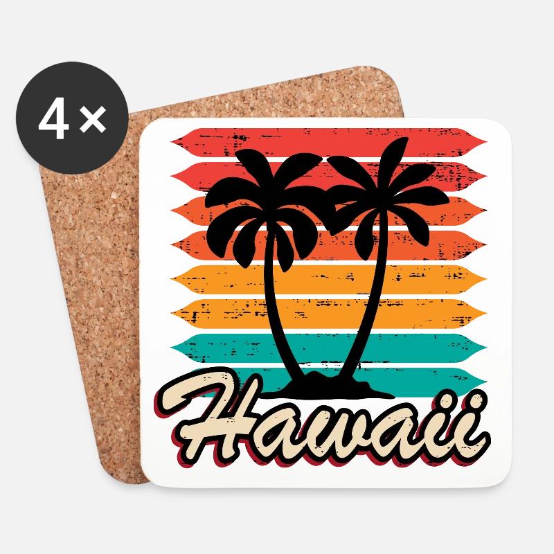 Hawaii - Untersetzer (4er-Set) - Weiß