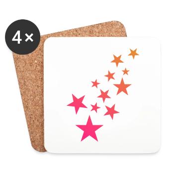 Star asterisk pattern decoration - Coasters (set of 4) - white - Front