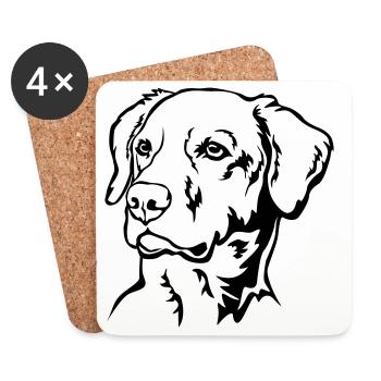 Labrador Head - Coasters (set of 4) - white - Front