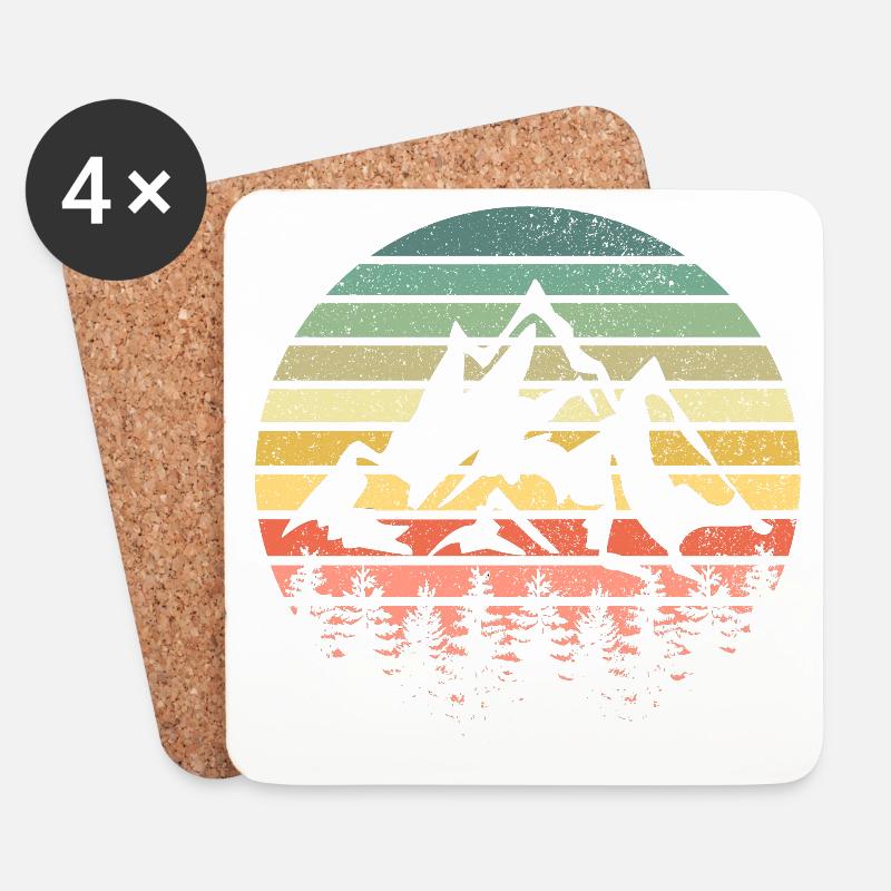 Berg Berge - Untersetzer (4er-Set) - Weiß