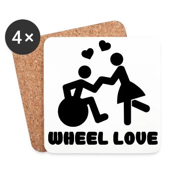 Wheellove für Rollstuhlfahrer, die tanzen * - Untersetzer (4er-Set) - Weiß - Vorne