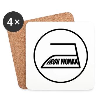 IRON WOMAN Super Mama Muttertag Geschenk - Untersetzer (4er-Set) - Weiß - Vorne