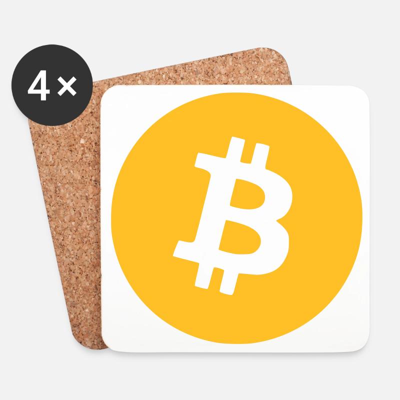 Le bitcoin - Dessous de verre (lot de 4) - blanc