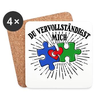 Romantisch Valentinstag Herz Statement - Untersetzer (4er-Set) - Weiß - Vorne