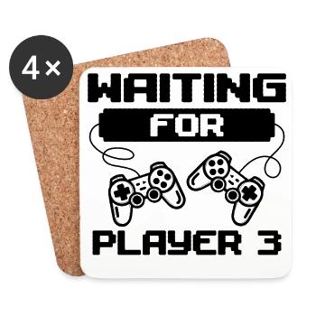 Gamer Zocker Schwanger Controller Statement - Untersetzer (4er-Set) - Weiß - Vorne
