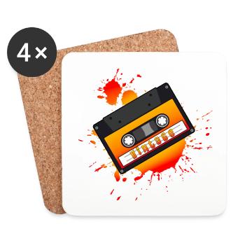 Vintage-Kassette - Untersetzer (4er-Set) - Weiß - Vorne
