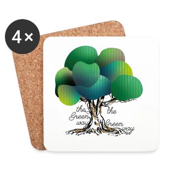 The green Way - Dessous de verre (lot de 4) - blanc - Devant