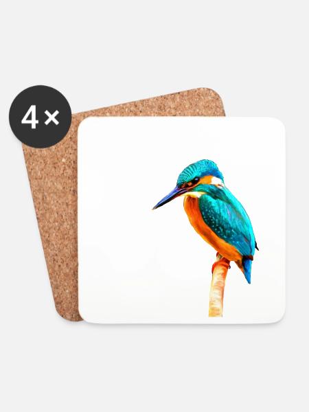 Kingfisher - Untersetzer (4er-Set) - Weiß