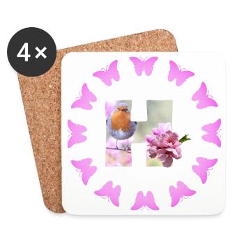floraison de fruits h - Dessous de verre (lot de 4) - blanc - Devant