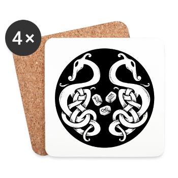 Viking symbol and runes - Coasters (set of 4) - white - Front
