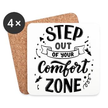 Step out your comfort zone | motivation - Coasters (set of 4) - white - Front
