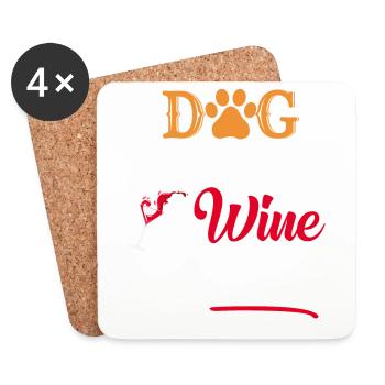 Dog Mom Wine Lover Wisdom - Coasters (set of 4) - white - Front