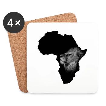 Afrique lion - Dessous de verre (lot de 4) - blanc - Devant