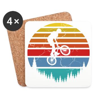 Cyclistes, bikers - Dessous de verre (lot de 4) - blanc - Devant