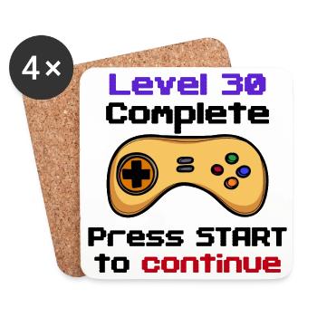 30s Birthday Gamer Controller 30 Years Old - Coasters (set of 4) - white - Front