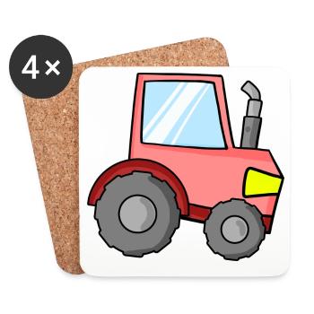 Tractor for children - Coasters (set of 4) - white - Front