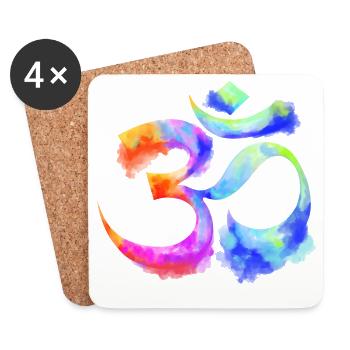 Om arcenciel Aquarell - Untersetzer (4er-Set) - Weiß - Vorne