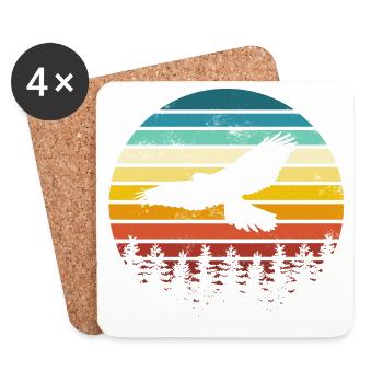 Bird Eagle - Coasters (set of 4) - white - Front