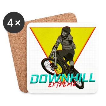 Downhill Extreme Motiv - Untersetzer (4er-Set) - Weiß - Vorne