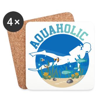 Plongée sous-marine - Dessous de verre (lot de 4) - blanc - Devant
