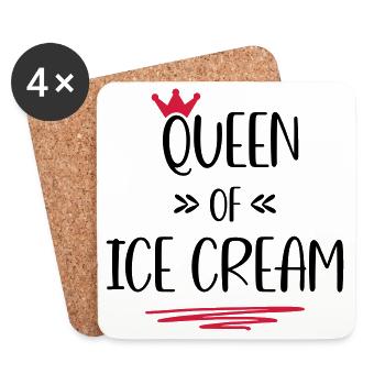 Crème glacée - Dessous de verre (lot de 4) - blanc - Devant