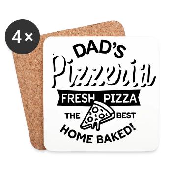 Dad's Pizzeria Daddy pizza baker outdoor kitchen - Coasters (set of 4) - white - Front