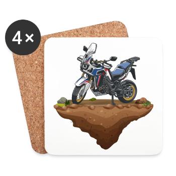 Africa Twin Enduro | Earth _ Tricolor - Coasters (set of 4) - white - Front