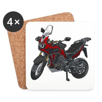 Africa Twin Enduro - solo red - Coasters (set of 4) - white - Front